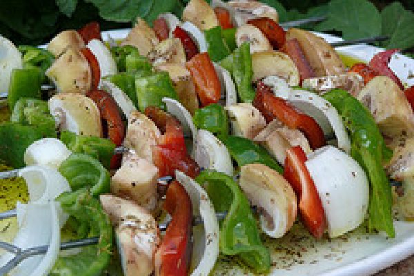 vegetable kebabs for the barbecue