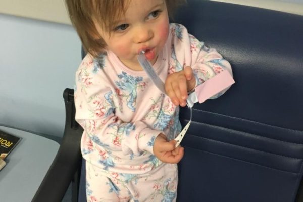 Pops everything in her mouth